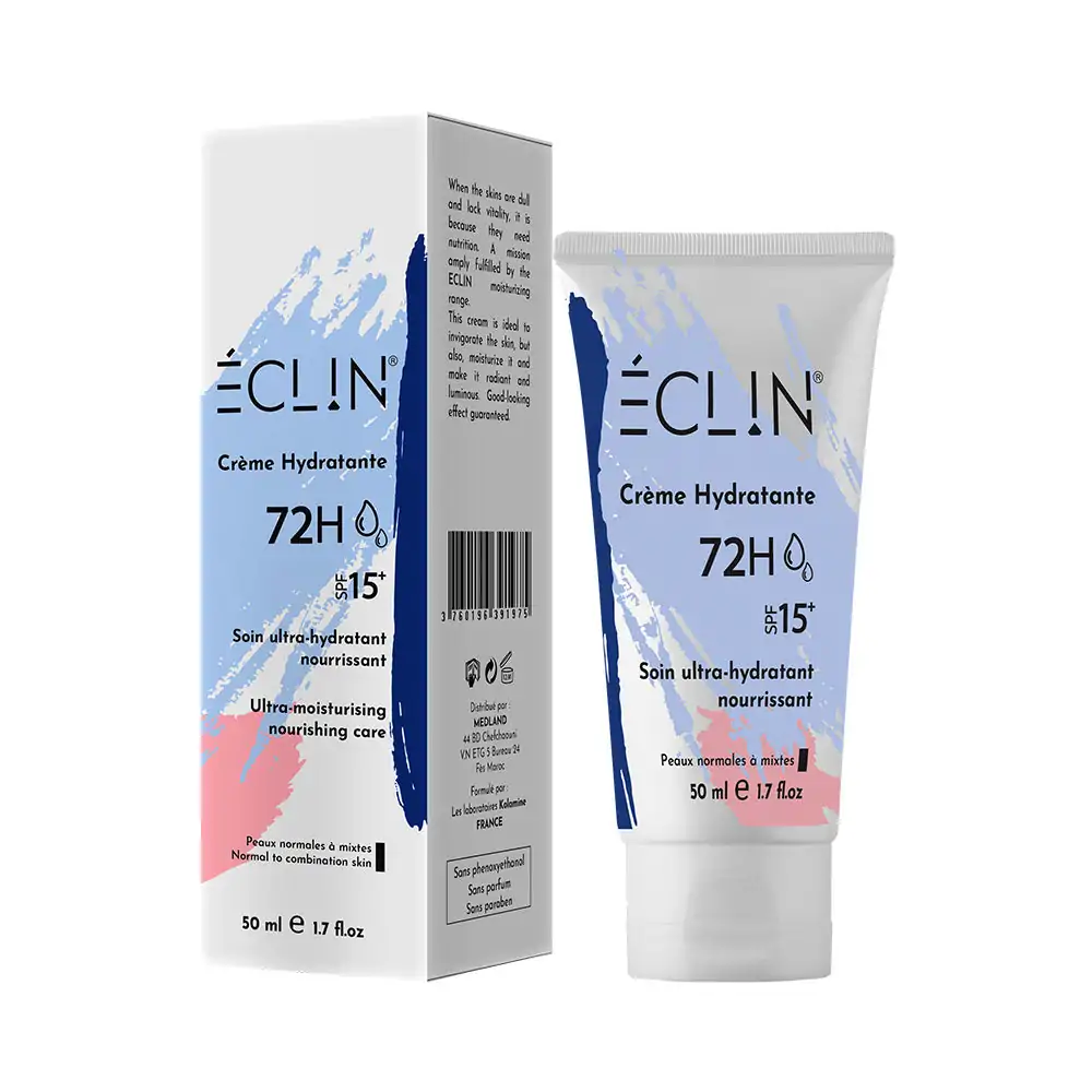 Promo ! Eclin Crème Hydratante Peau Normale à Mixte 72H SPF15 50ml