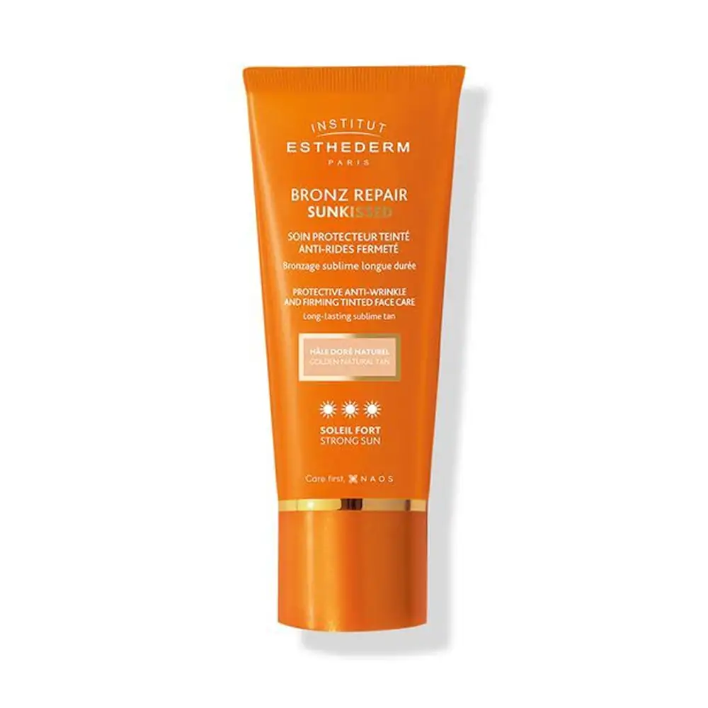 Promo ! Esthederm Bronz Repair Sunkissed Soin Protecteur Teinté Anti-Rides Fermeté Soleil Fort 50ml