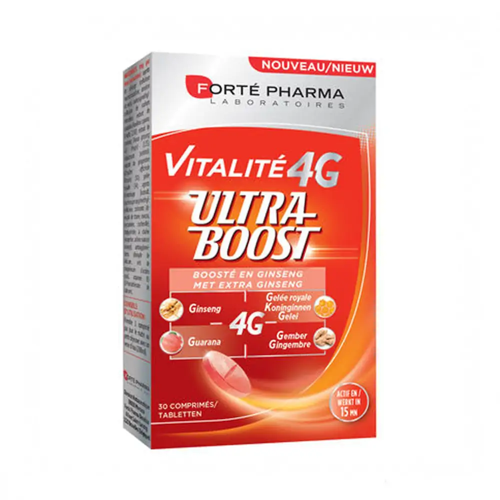 Promo ! Forté Pharma Vitalité 4G Ultra Boost Avec Ginseng 20 Comprimés