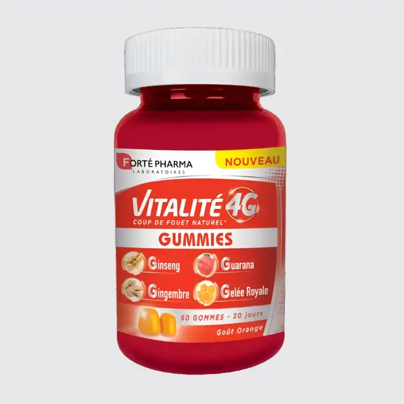 Promo ! Forte Pharma Vitalité 4G Goût Orange – 60 Gummies