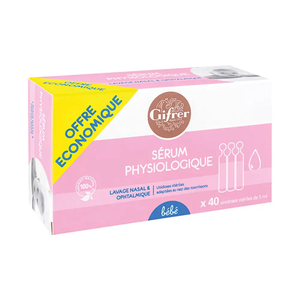 Promo ! Gifrer Sérum Physiologique 40 Unidoses 5ml