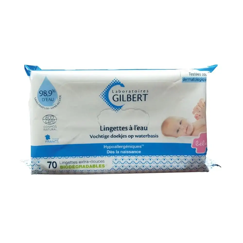 Promo ! Gilbert Lingettes Bébé à l’Eau 70 Unités