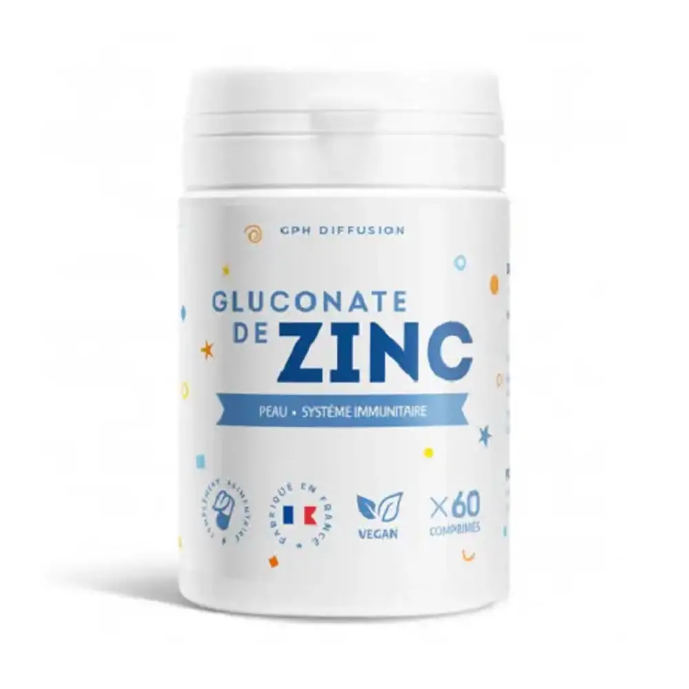 Promo ! GPH Gluconate De Zinc 60 Comprimés