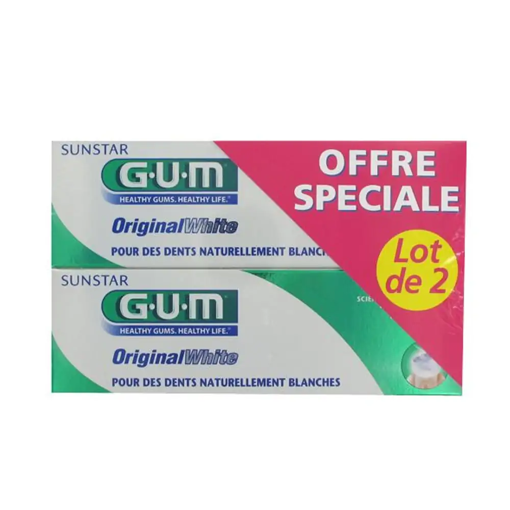 Promo ! 🎁Gum Original White Dentifrice 75ml Offre Speciale Lot de 2