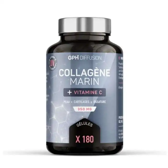 Promo ! GPH DIFFUION Collagène Marin + Vitamine C 350 Mg 180 Gélules