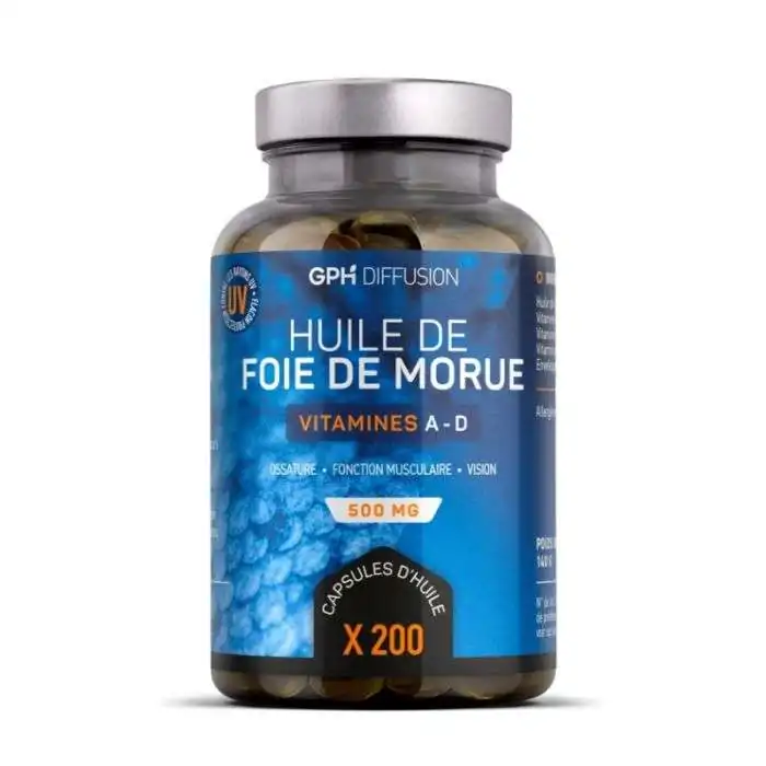 Promo ! GPH Diffusion Huile De Foie De Morue 500mg 200 Capsules