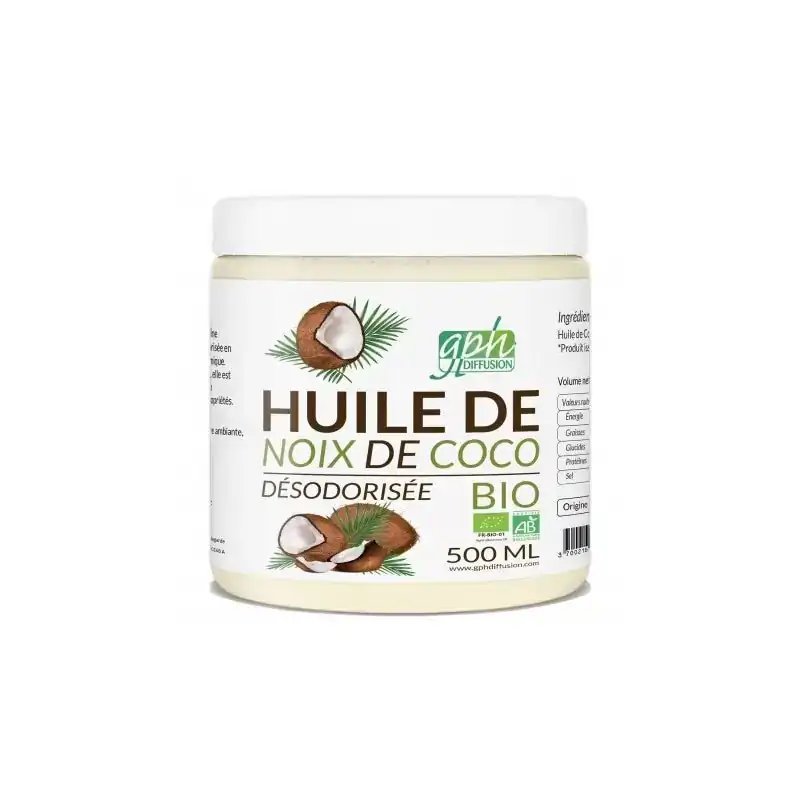 Promo ! GPH DIFFUSION Huile De Noix De Coco Bio 500 Ml
