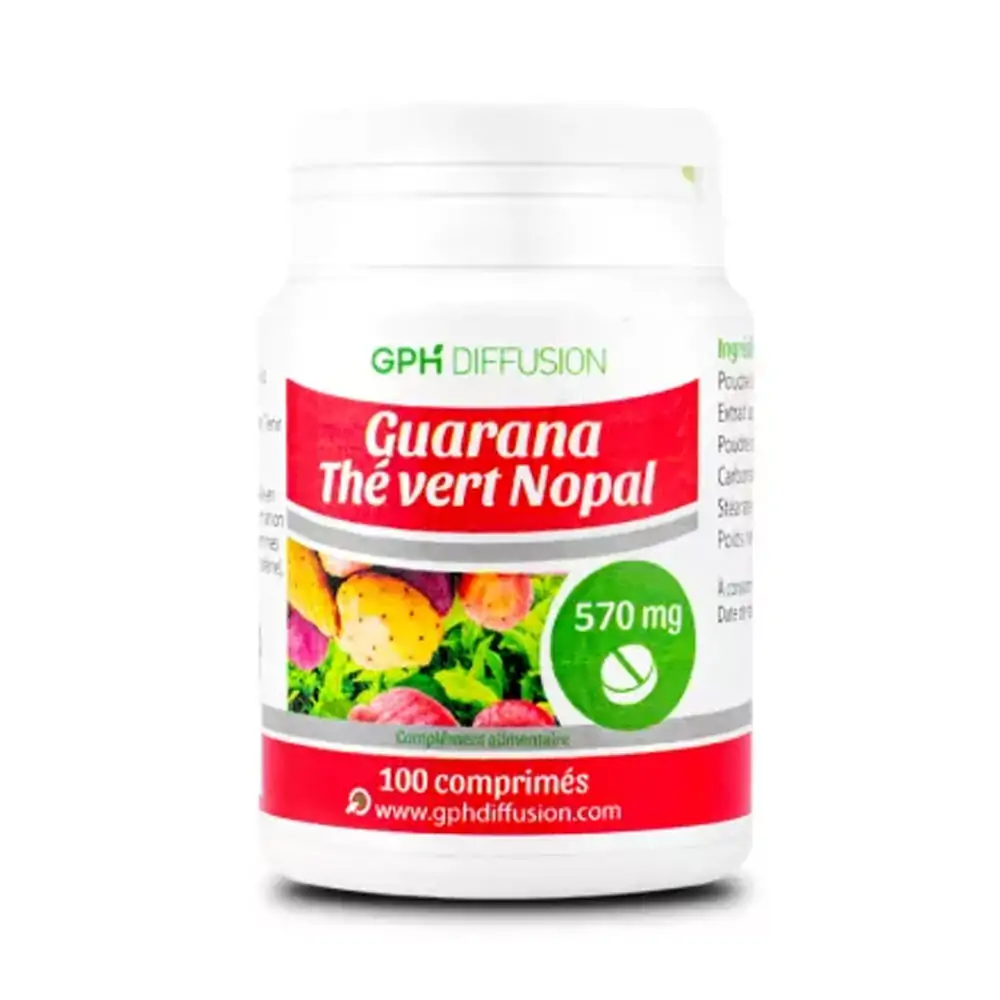 Promo ! GPH Diffusion Guarana Thé Vert Nopal 570mg 100 Comprimés