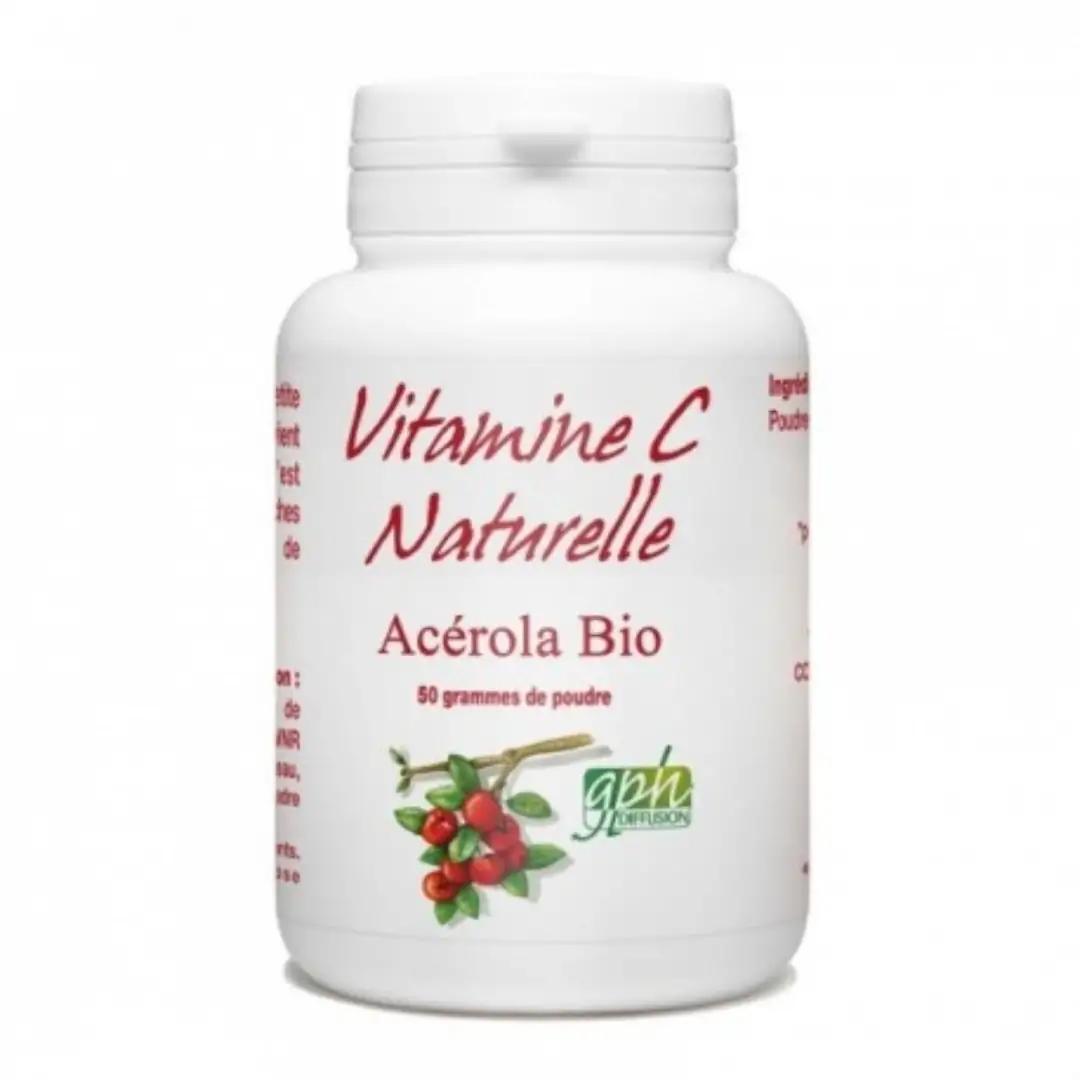 Promo ! GPH DIFFUSION Vitamine C Naturelle Acérola BIO 50g Poudre