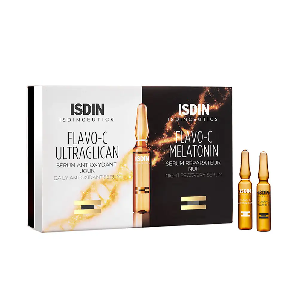 Promo ! ISDIN Isdinceutics Flavo-C Sérum Jour Et Nuit 10+10 Ampoules
