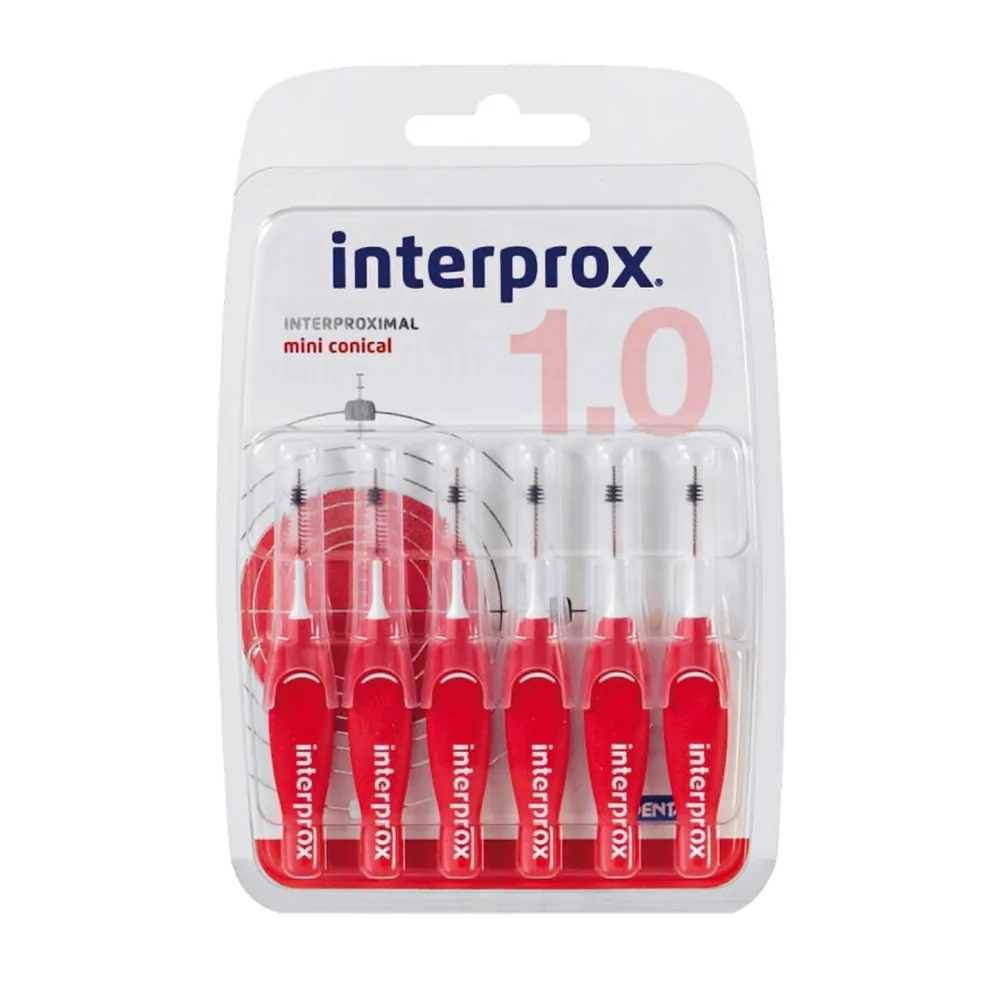 Promo ! Interprox Plus Mini Conical Brosse Interdentaire 1.0 Rouge 6 Pièces