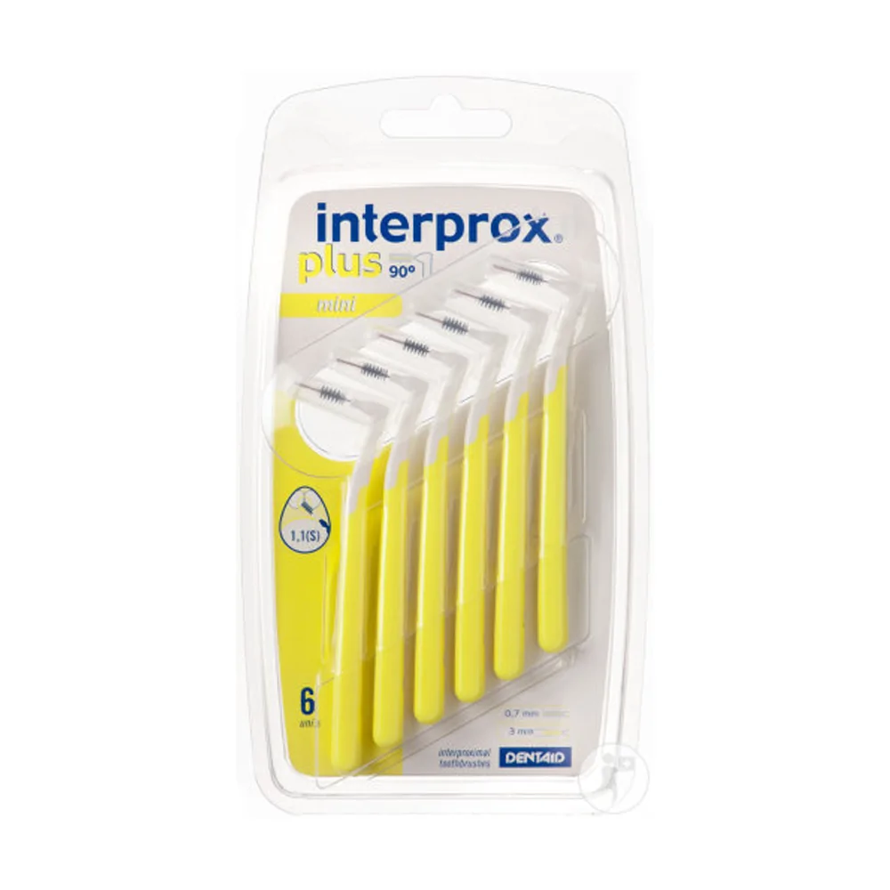 Promo ! Interprox Plus Mini Brosse Interdentaire 1.1 Jaune 6 Pièces