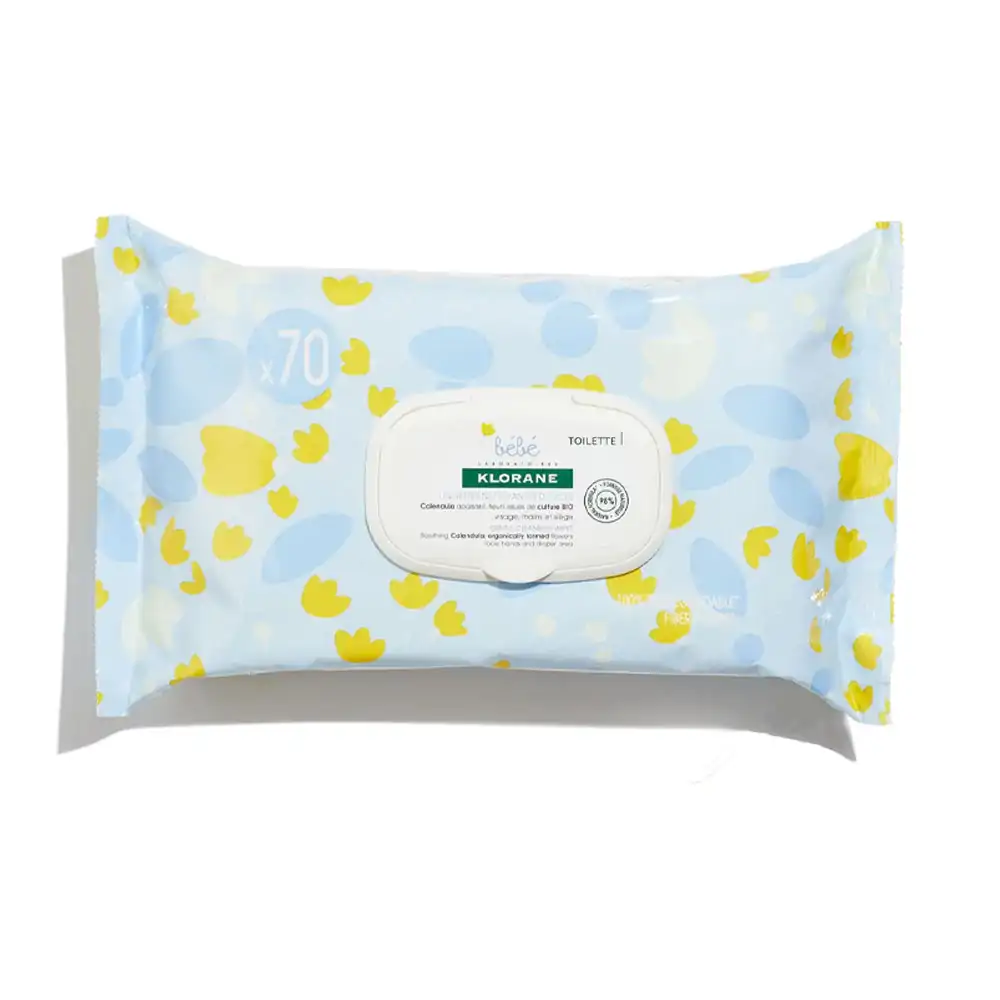 Promo ! Klorane Bébé Lingettes Nettoyantes Douces 70 Pièces