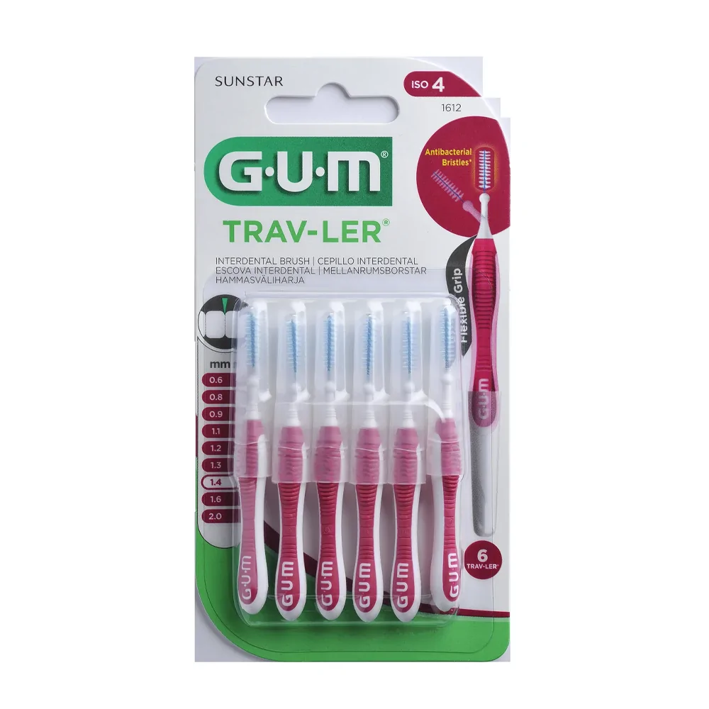 Promo ! Gum PROXABRUSH TRAV-LER Brossette Interdentaire 1,4mm (1612)