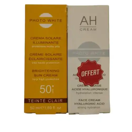 Promo ! Photowhite Ecran SPF 50+ 50ml PHOTO WHITE HYALURONIQUE CREME OFFERT