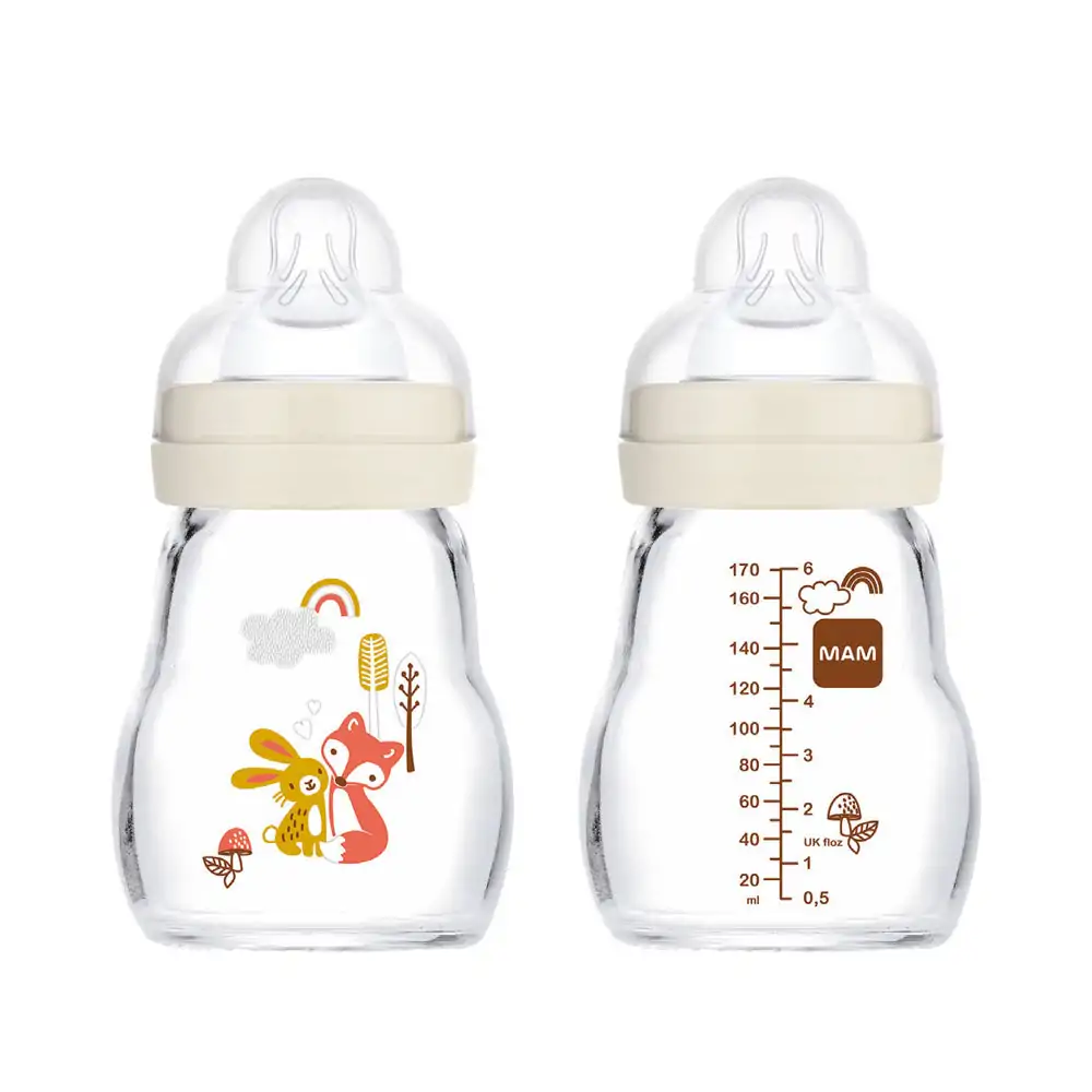 Promo ! MAM Biberon Verre 0+m 170 ml Forest – Biberon En Verre