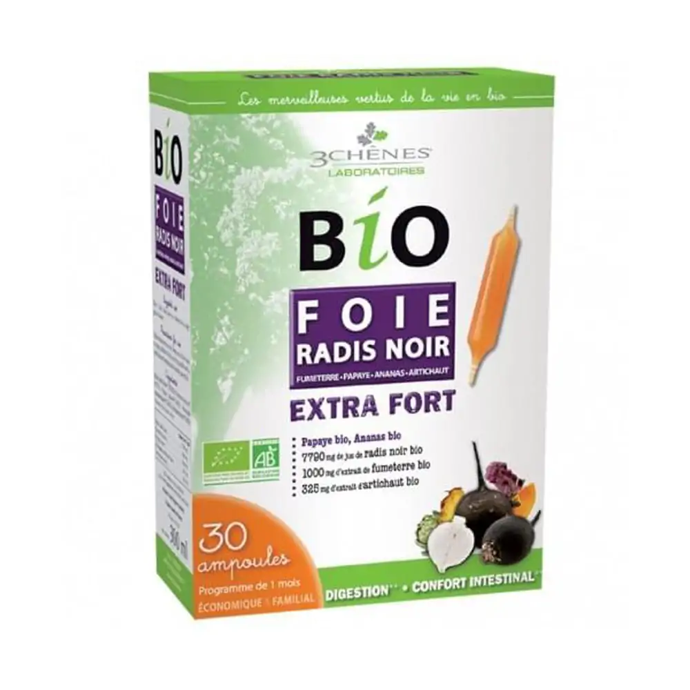Promo ! Les 3 Chênes Foie Radis Noir 30 Ampoules*10ml
