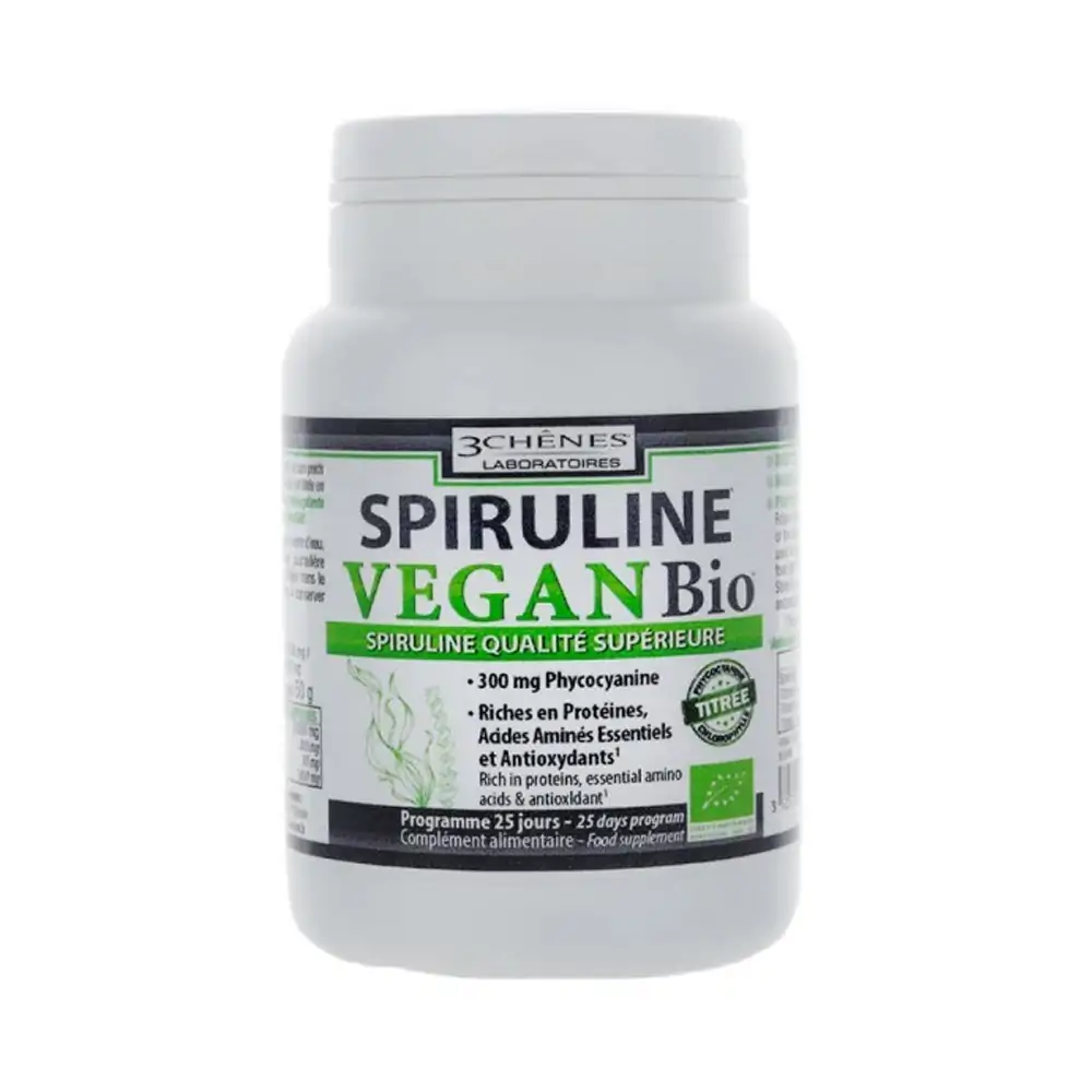 Promo ! Les 3 Chênes Bio Spiruline Vegan 100 Comprimés
