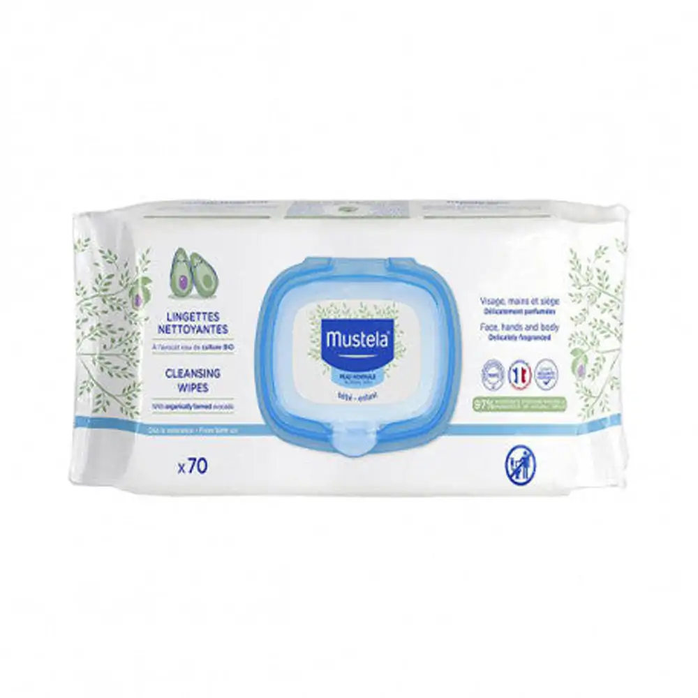 Promo ! Mustela Lingettes Nettoyantes BIO à L’avocat 70 Pièces