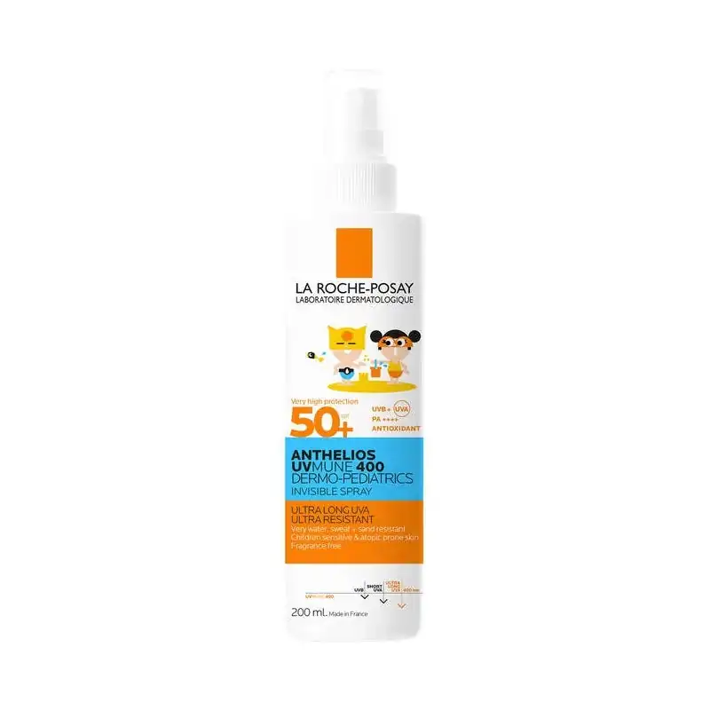 Promo ! La Roche Posay Anthelios UVMune 400 Dermo-Pédiatrics Spray Invisible SPF50+ – 200 Ml