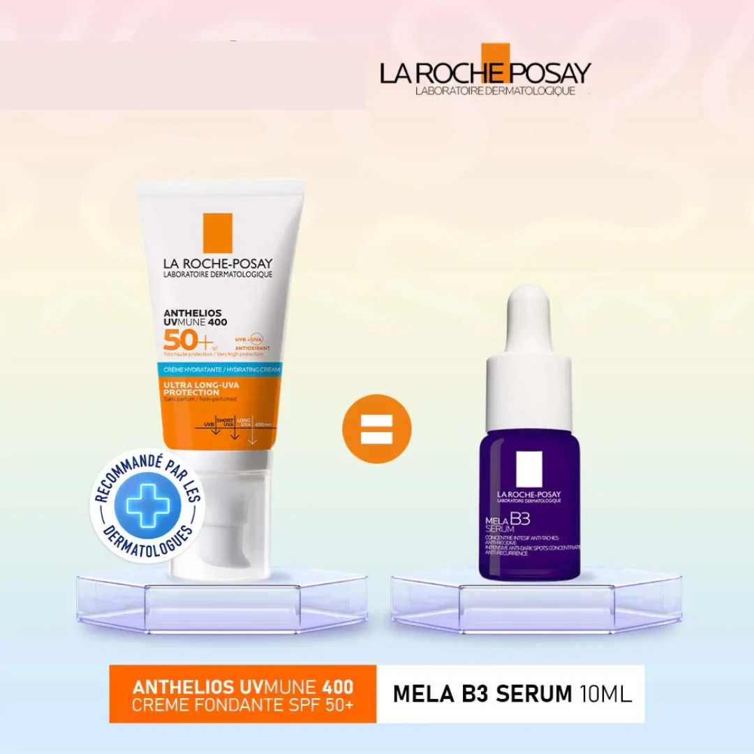 Promo ! LA ROCHE POSAY ANTHELIOS ULTRA CRÈME INVISIBLE SPF 50+ 50ML =MELA B3 SERUM 10ML OFFERT