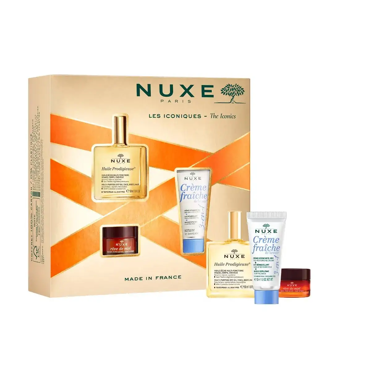 Promo ! Nuxe Huile Prodigieuse 50ml + Crème Fraîche De Beauté +Reve de Miel Levre pack