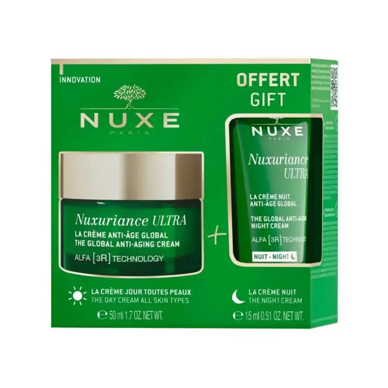 Promo ! Nuxe Kit Anti-Âge Global Nuxuriance Ultra La Crème 50ml + La Crème Nuit 15ml