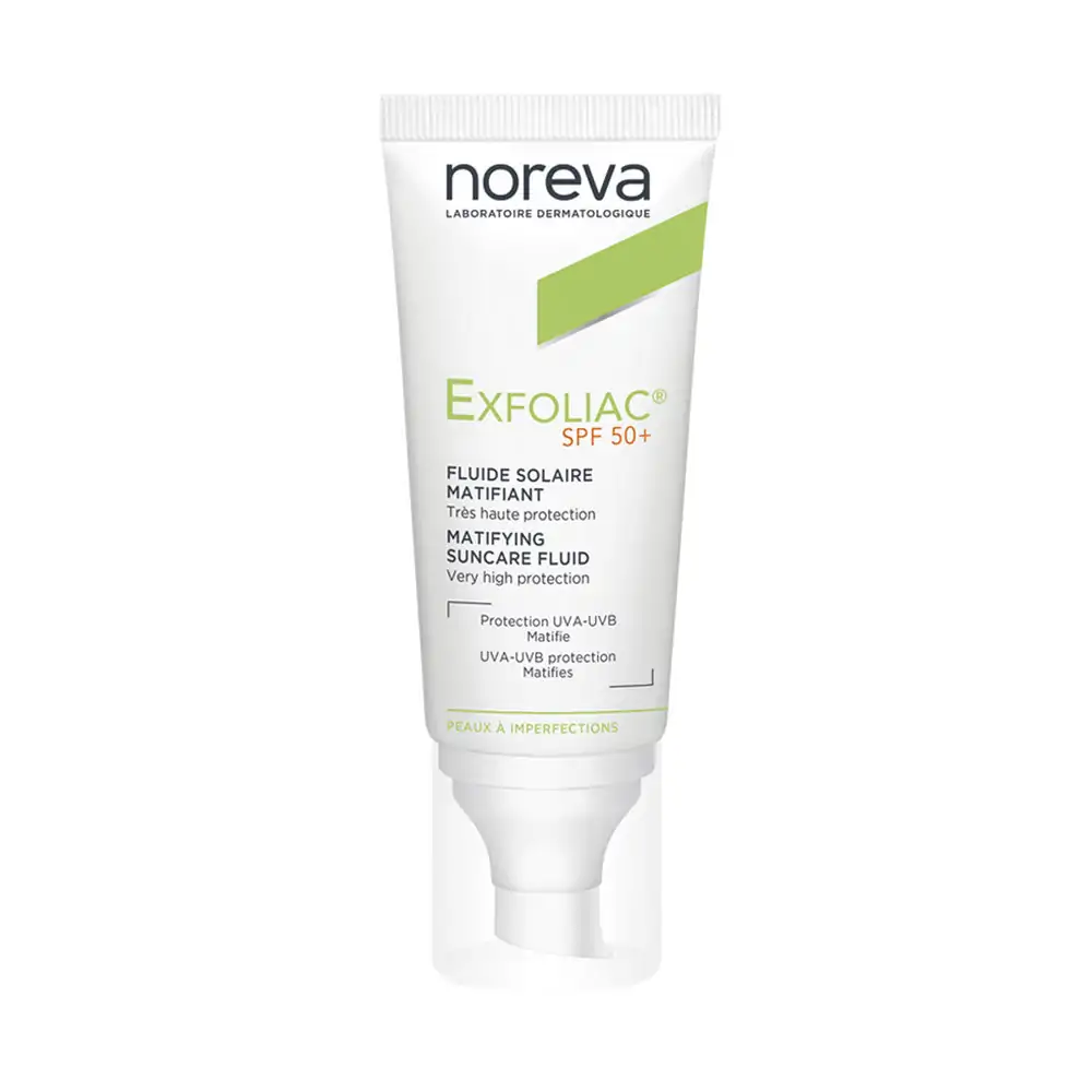 Promo ! Noreva Exfoliac Fluide solaire matifiant SPF50+ 40ml