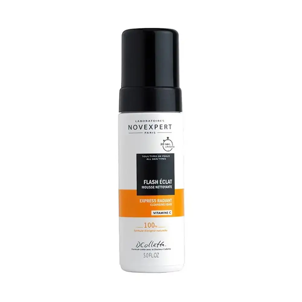 Promo ! Novexpert Mousse Nettoyante Flash Éclat Vitamine C 150ml