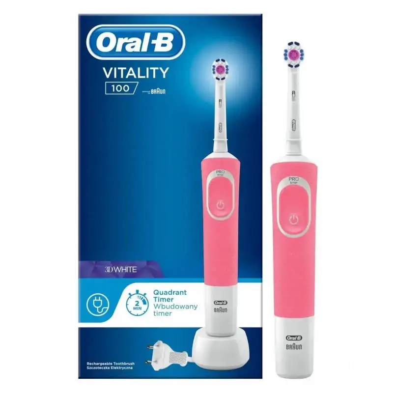 Promo ! ORAL-B Vitality 3D White Brosse À Dents Électrique Rose