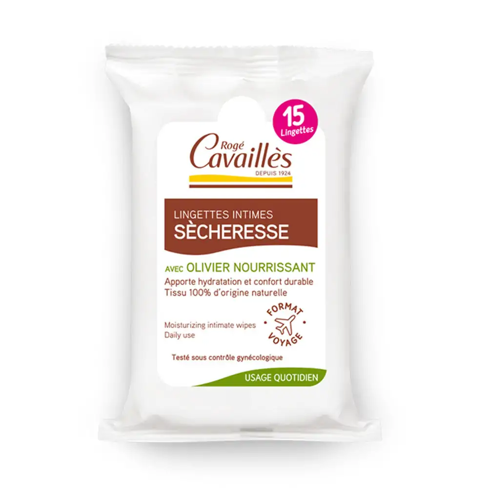 Promo ! Rogé cavaillès Lingettes Intimes Sècheresse 15 Lingettes