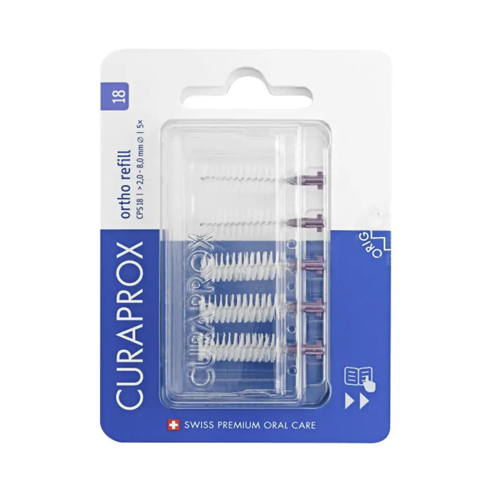 Promo ! Curaprox Brossettes Interdentaires Rechargeables Ortho, Taille 18 – 5 PCS
