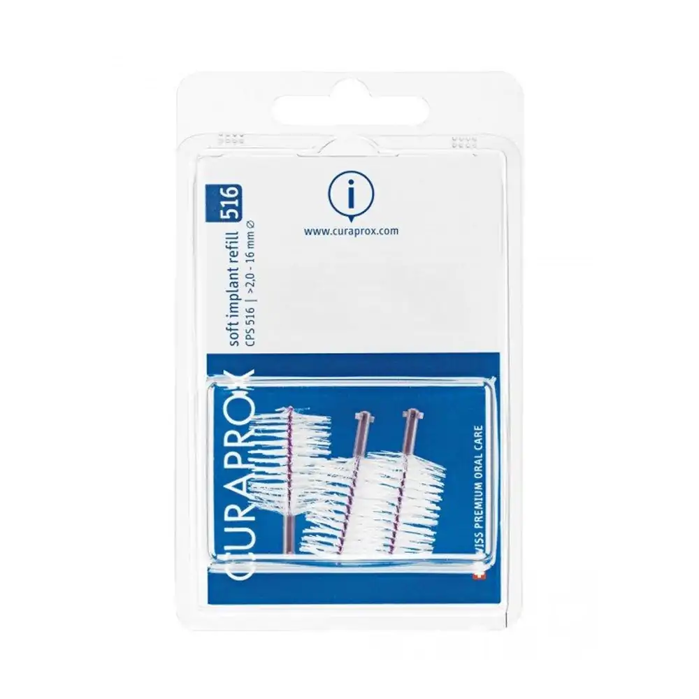 Promo ! Curaprox Soft Implant Recharge 3x Violet 516 CPS