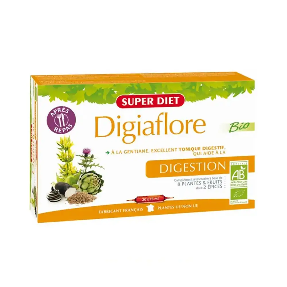 Promo ! Super Diet Digiaflore Bio 20 Ampoules*15 ml