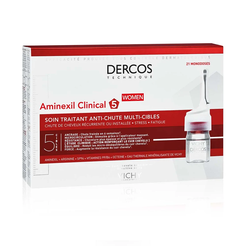 Promo ! Vichy Dercos Technique Aminexil Clinical 5 Femme 21 Ampoules