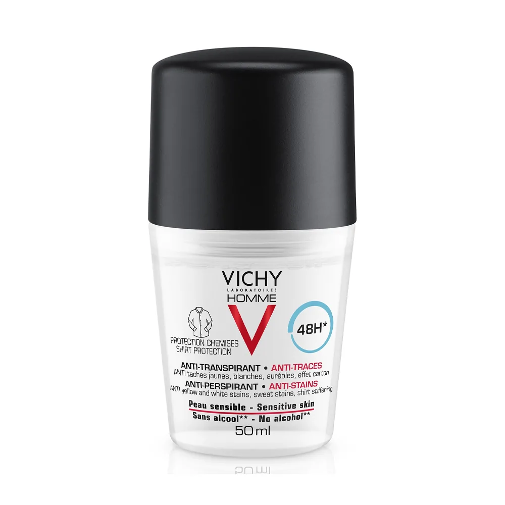 Promo ! Vichy Homme Déodorant 48H anti transpirant anti-traces 50ml