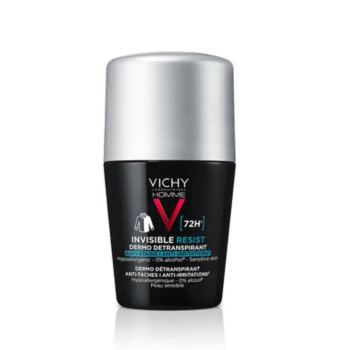 Promo ! Vichy Homme Dermo-Détranspirant Invisible Protect 72H Déodorant – 50 Ml