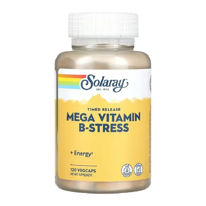 Promo ! Solaray Mega B-Stress, à libération prolongée, 120 Veg Caps