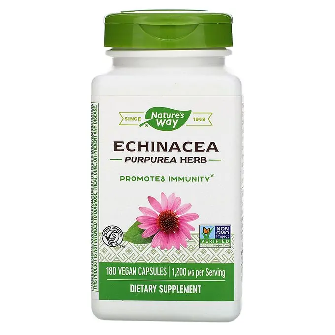 Nature’S Way Echinacea Purpurea Herb, 1200 mg, 180 Vegan Caps