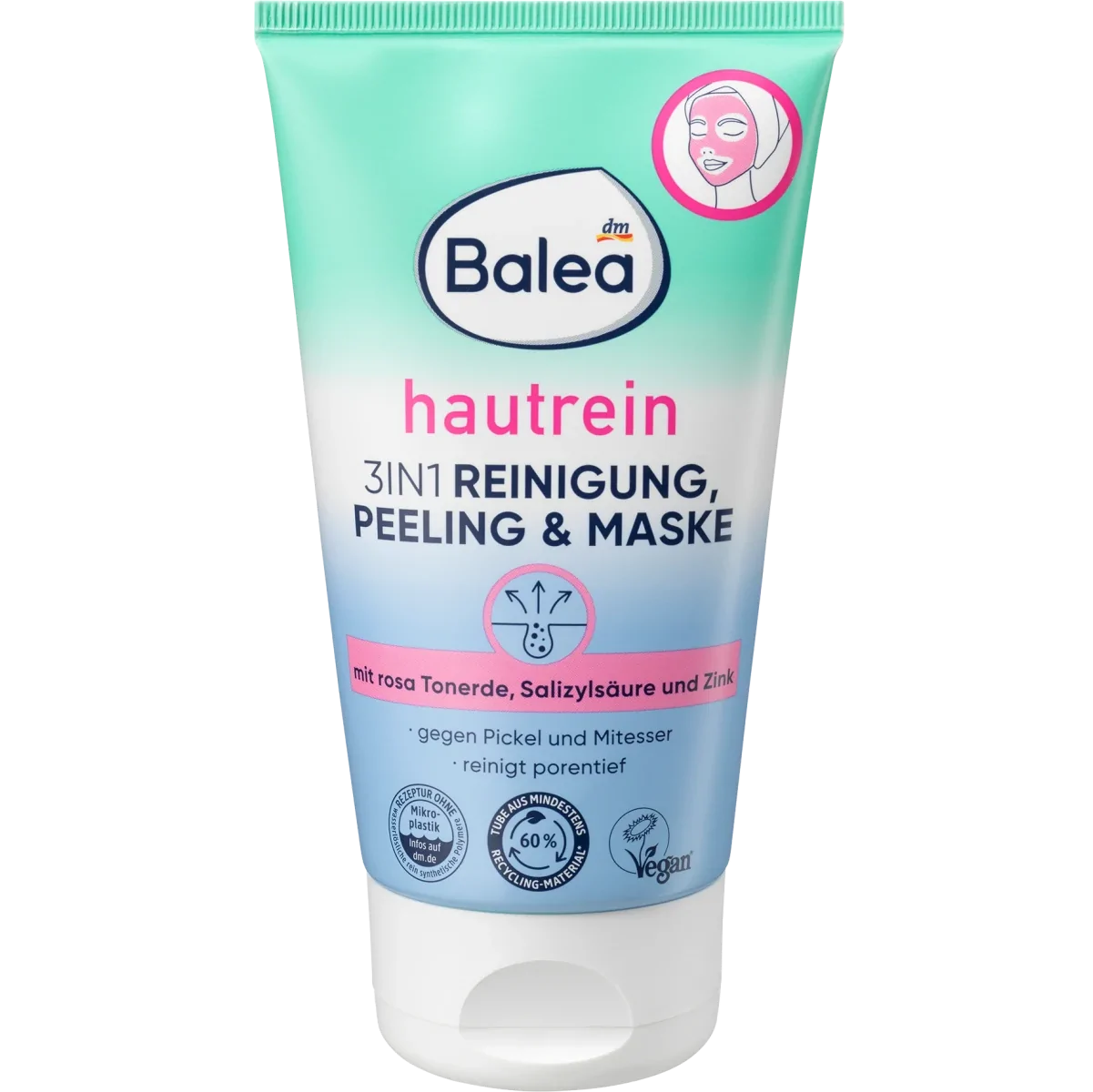 3 en 1 Nettoyant, Peeling & Masque peau pure, 150 ml