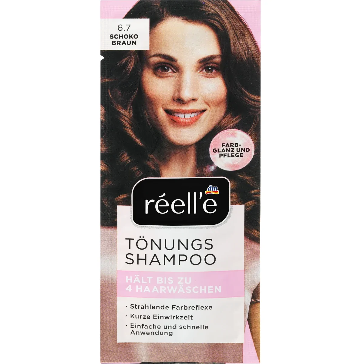 réell’e Shampooing Colorant 6.7 Brun Chocolat, shampooing colorant brun chocolat, coloration cheveux réell’e, coloration permanente cheveux, soin cheveux colorés, coloration douce et brillante, réell’
