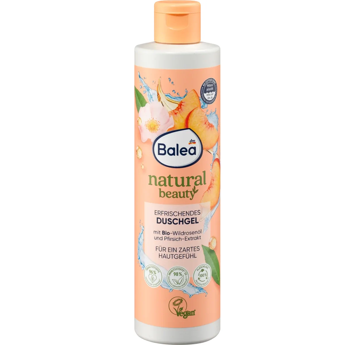 Balea Gel douche pêche et huile de rose bio