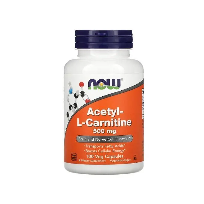 Now Foods Acétyl L-carnitine, 500 mg, Renforce l’énergie cellulaire 100 capsules végétariennes
