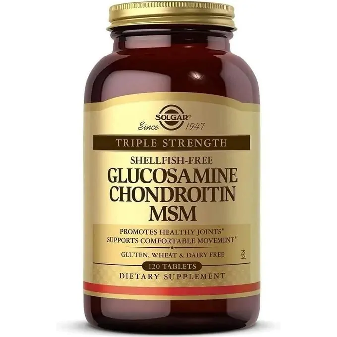 Promo ! Solgar Glucosamine Chondroïtine MSM, Puissance triple, 120 comprimés
