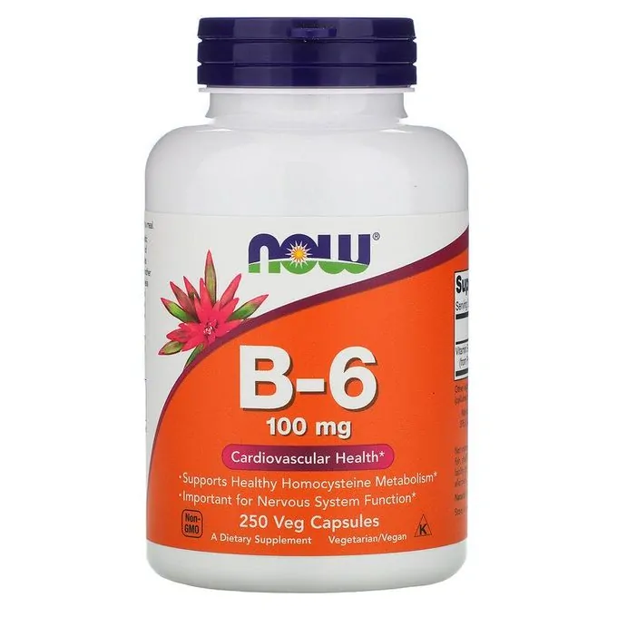 Now Foods Vitamine B-6, 100 mg, 250 gélules végétales