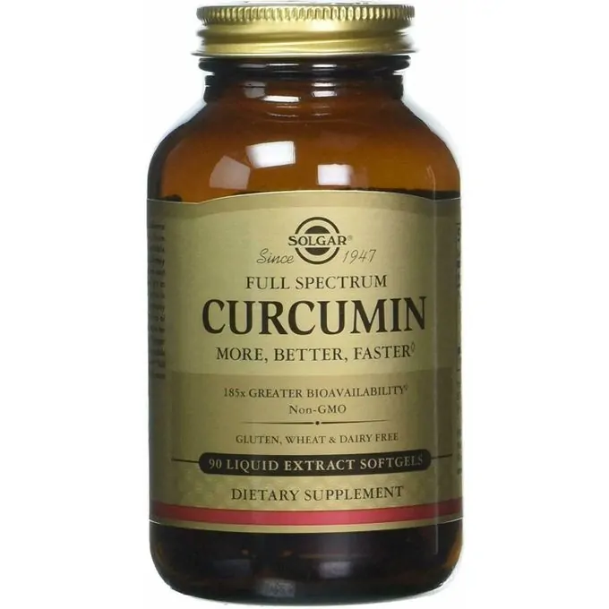 Solgar Curcumine à spectre complet, Extrait liquide, 90 capsules à enveloppe molle