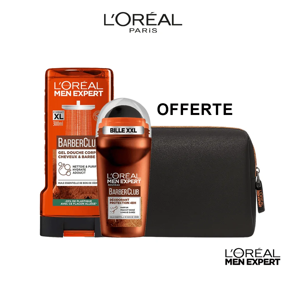 Promo ! L’ORÉAL PARIS MEN EXPERT ROUTINE DEO ROLL ON BARBER + SHOWER BARBER = TROUSSE OFFERTE