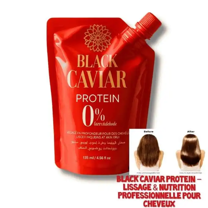 Promo ! BLACK CAVIAR Brazilian Smoothing Protein Treatment 0% Formaldehyde – 135ml