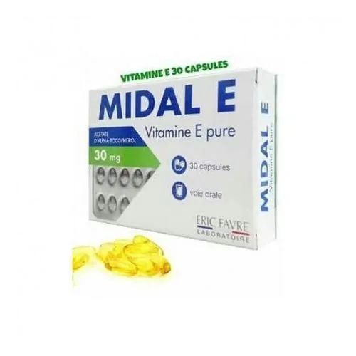 Promo ! Midalac Eric Favre E VITAMINE E PURE 900 MG – 30 CAPSULES