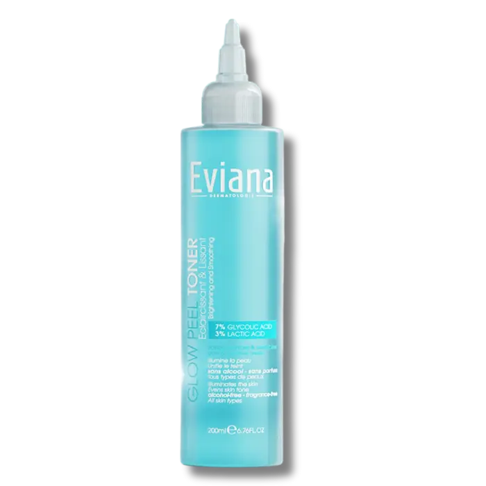 Promo ! EVIANA Glow Peel Toner 7%, Acide Glycolique 3%, Acide Lactique 200ml
